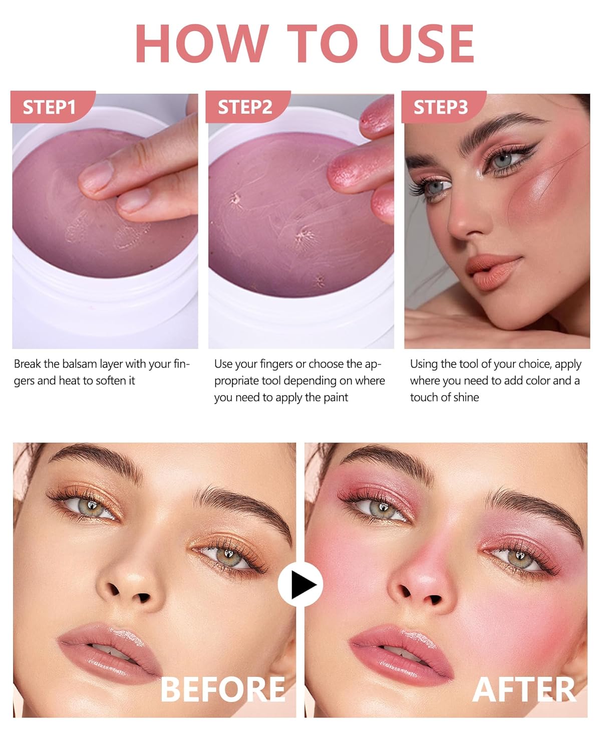 🔥Lakerain Miracle Balm🔥 - Multi-Use Glow Face Balm Makeup for Cheek & Eye & Lip Tint